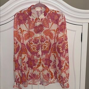 Flying Tomato Pink and Orange Floral Blouse